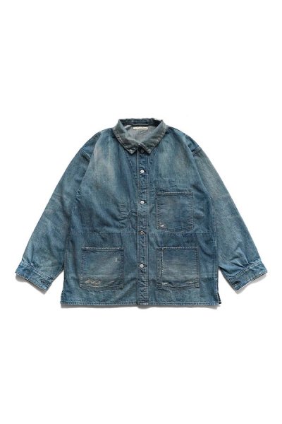 CAMP COLLAR MOULDER JACKET(SCAR FACE) (INDIGO (SCAR FACE))