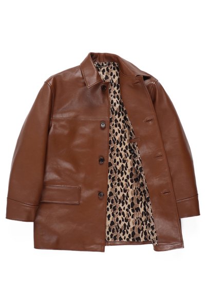 LEATHER COAT ( TYPE-2 ) (BROWN)