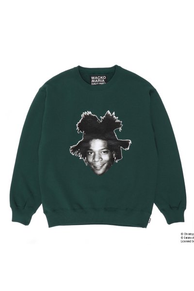 JEAN-MICHEL BASQUIAT / HEAVY WEIGHT CREW NECK SWEAT SHIRT (GREEN)