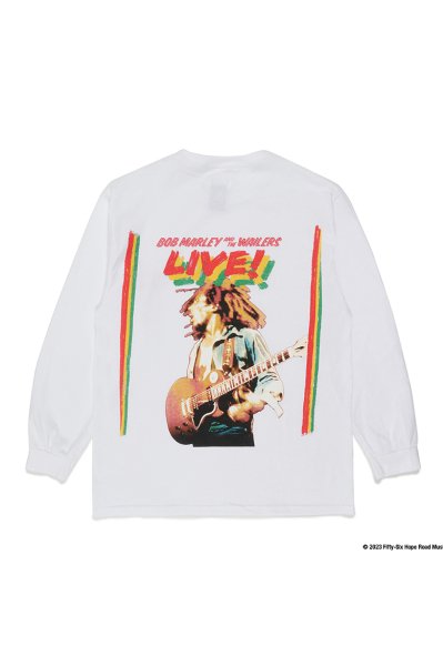 BOB MARLEY / CREW NECK LONG SLEEVE T-SHIRT (WHITE)