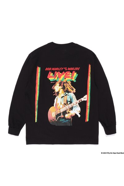 BOB MARLEY / CREW NECK LONG SLEEVE T-SHIRT (BLACK)