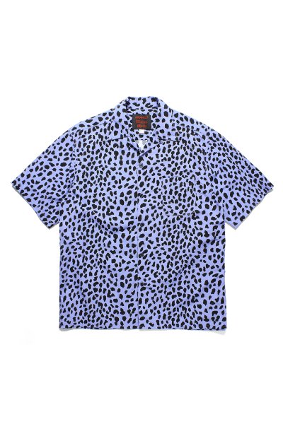 GRAMICCI / LEOPARD OPEN COLLAR SHIRT (PURPLE)