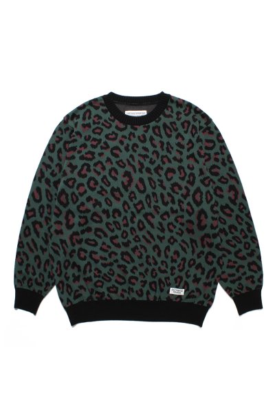 LEOPARD JACQUARD SWEATER (GREEN)