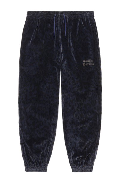 LEOPARD VELVET PANTS (NAVY)