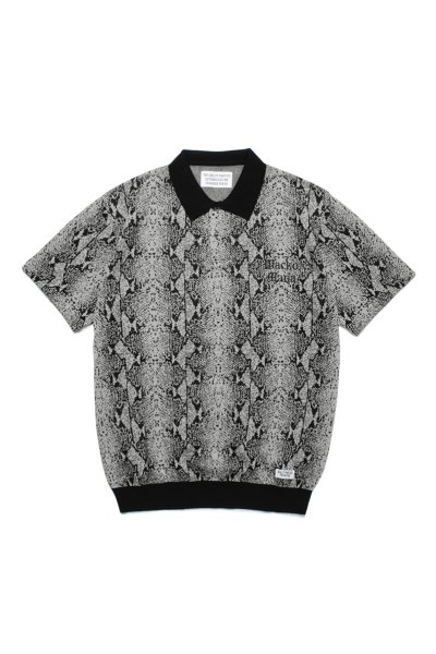 PYTHON KNIT POLO SHIRT（GLAY）