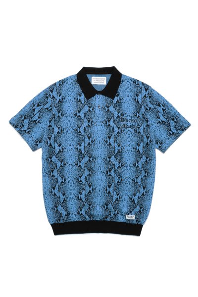 PYTHON KNIT POLO SHIRT（BLUE）