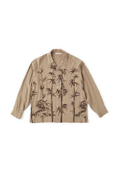 ORIGINAL PRINTED OPEN COLLAR SHIRTS(TIGER)Long-sleeve(DUNE)