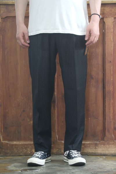 PLEATED TROUSERS ゴールドステッチ ( TYPE-1 ) (BLACK)