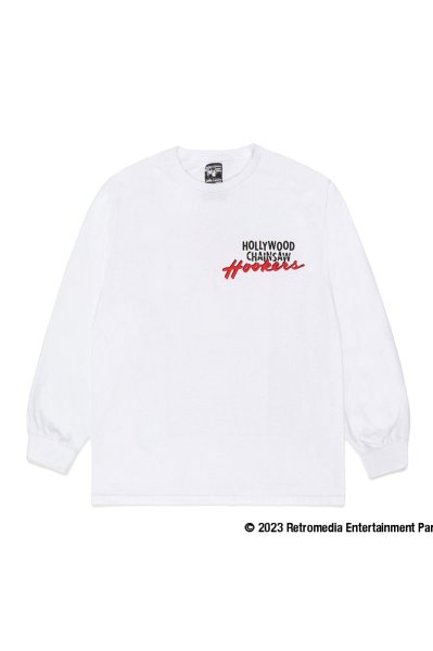 HOLLYWOOD CHAINSAW HOOKERS / CREW NECK LONG SLEEVE T-SHIRT ( TYPE-1 ) (WHITE)