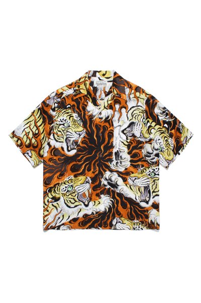 TIM LEHI / S/S HAWAIIAN SHIRT ( TYPE-1 )(BROWN)