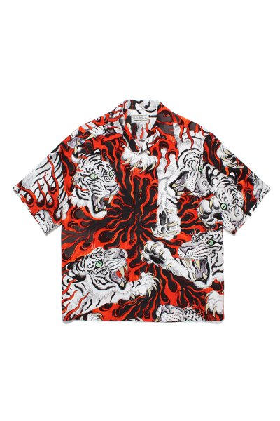 TIM LEHI / S/S HAWAIIAN SHIRT ( TYPE-1 )(RED)