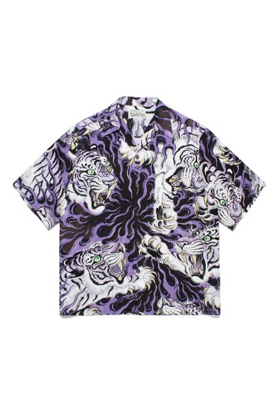 TIM LEHI / S/S HAWAIIAN SHIRT ( TYPE-1 )(PURPLE)