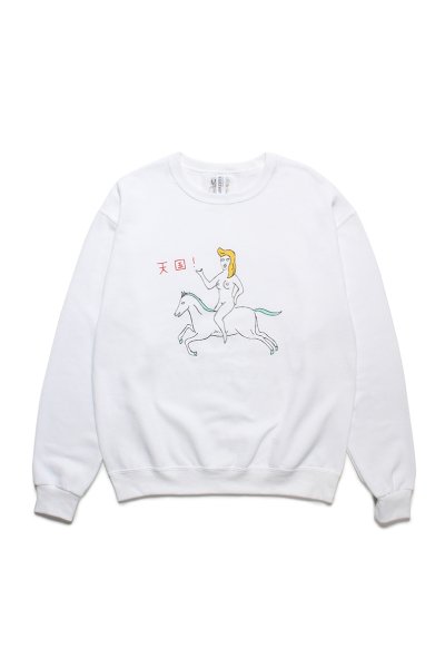 CREW NECK SWEAT SHIRT ( TYPE-1 )(WHITE)