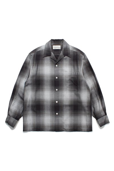 OMBRE CHECK OPEN COLLAR SHIRT L/S (GRAY)