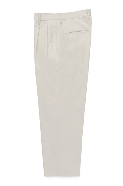 DOUBLE PLEATED CHINO TROUSERS (WHITE)