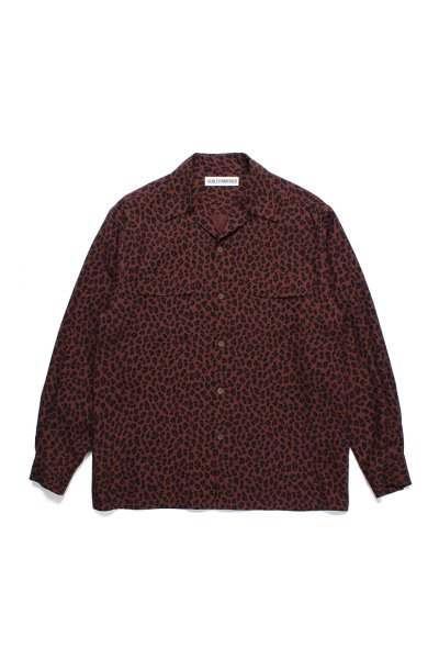 HAWAIIAN SHIRT L/S ( TYPE-5 ) (BURGUNDY)