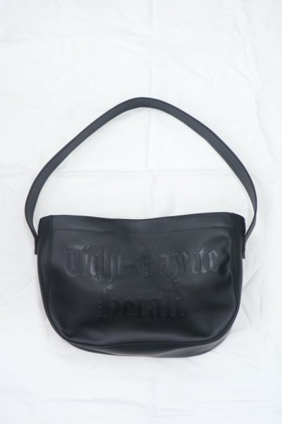 LEATHER NEWS PAPER BAG (BLACK)