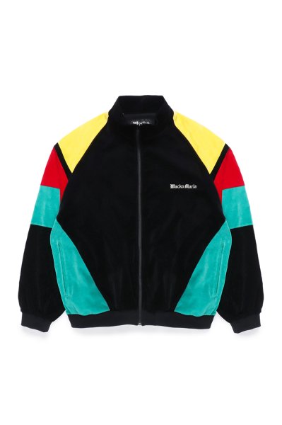 VELVETEEN TRACK JACKET (BLACK-GREEN)