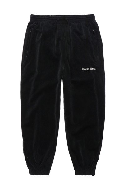 VELVETEEN TRACK PANTS (BLACK-GREEN)