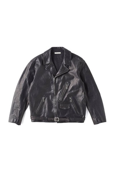 PATINA HORSE-HIDE PERFECTO JACKET（PATINA BLACK)