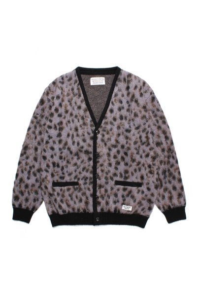 LEOPARD MOHAIR CARDIGAN ( TYPE-1 ) (PURPLE)