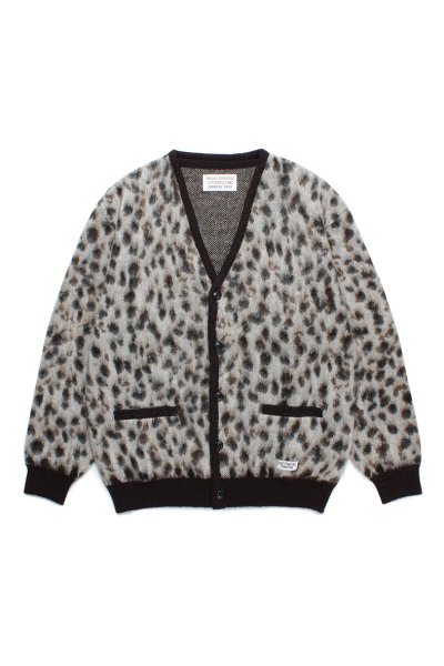 LEOPARD MOHAIR CARDIGAN ( TYPE-1 ) (WHITE)