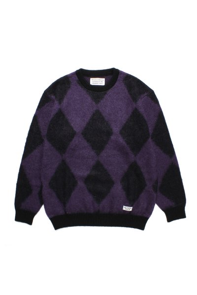 DIAMOND MOHAIR CREW NECK SWEATER (PURPLE)