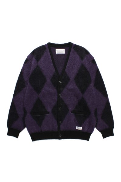 DIAMOND MOHAIR CARDIGAN (PURPLE)