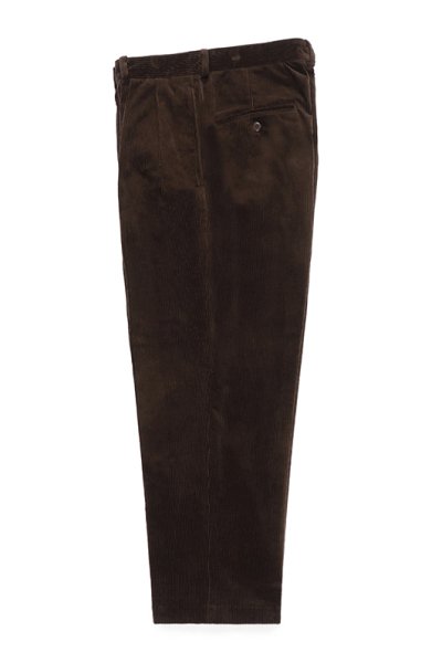 DOUBLE PLEATED CORDUROY TROUSERS (BROWN)