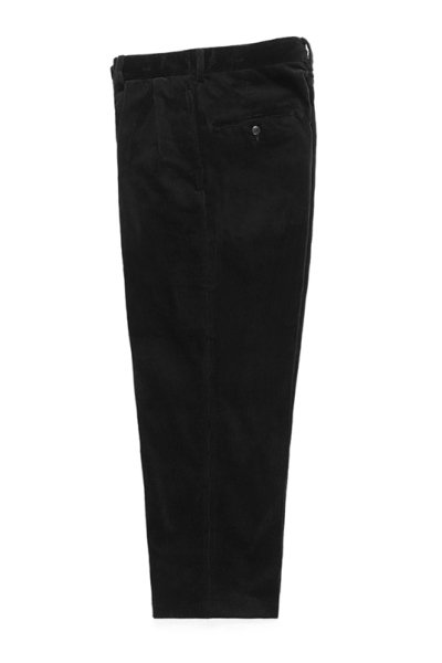 DOUBLE PLEATED CORDUROY TROUSERS (BLACK)