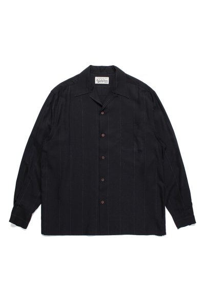 KASURI OPEN COLLAR SHIRT L/S (BLACK)