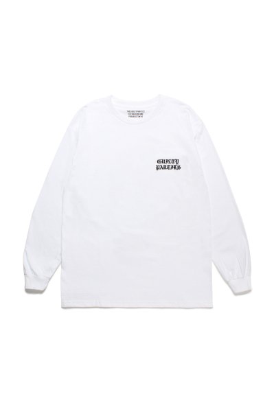 CREW NECK LONG SLEEVE T-SHIRT ( TYPE-1 ) (WHITE)