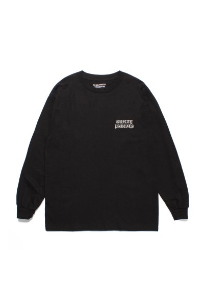 CREW NECK LONG SLEEVE T-SHIRT ( TYPE-1 ) (BLACK)