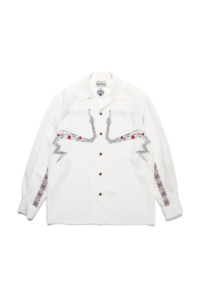 WOLF'S HEAD / HAWAIIAN SHIRT L/S ( TYPE-1 ) (WHITE)