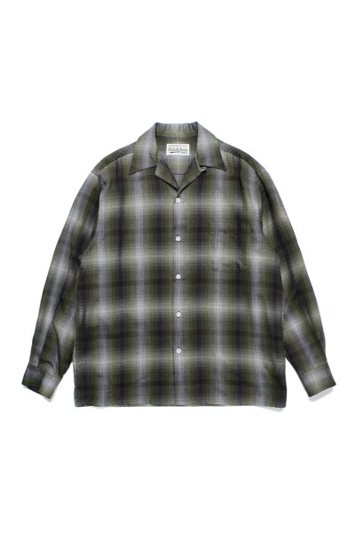 OMBRE CHECK OPEN COLLAR SHIRT L/S ( TYPE-3 ) (YELLOW)