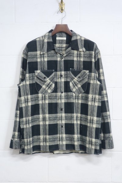 SWALLOW COLLAR SPORTS SHIRTS (STONE PLAID)