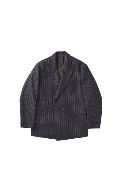 DOUBLE-BREASTED SWING JACKET（CHALK STRIPE)