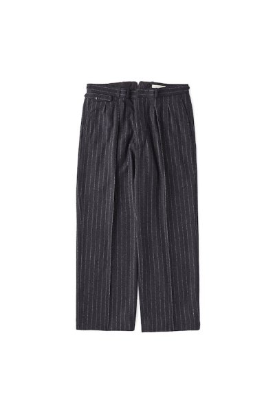 DOUBLE-PLEATED DRAPE TROUSER（CHALK STRIPE）