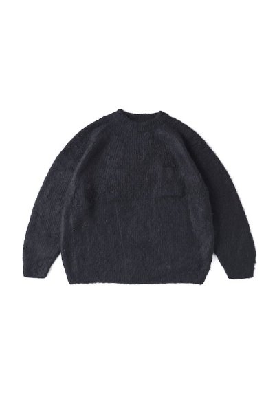 SHAGGY ALPAKA CREW-NECK SWEATER（BLACK）