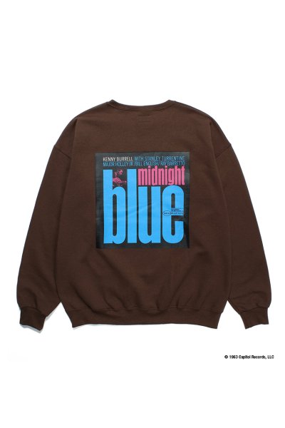 BLUE NOTE / CREW NECK SWEAT SHIRT ( TYPE-4 ) (BROWN)