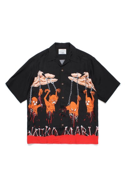 NECK FACE / HAWAIIAN SHIRT S/S ( TYPE-2 ) (BLACK)