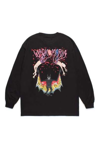 NECK FACE / CREW NECK LONG SLEEVE T-SHIRT ( TYPE-2 ) (BLACK)