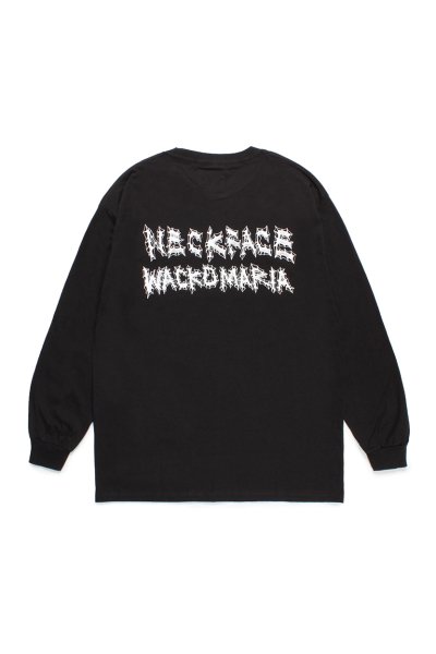 NECK FACE / CREW NECK LONG SLEEVE T-SHIRT ( TYPE-4 ) (BLACK)