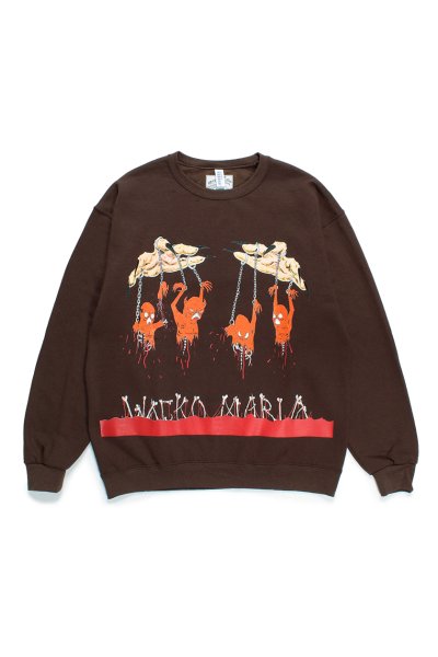 NECK FACE / CREW NECK SWEAT SHIRT ( TYPE-2 )(BROWN)