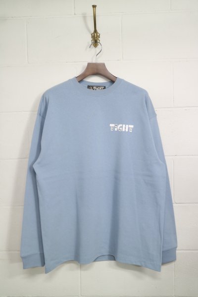 9.1oz HEAVY WEIGHT CREW NECK LONG SLEEVE T-SHIRT （L.BLUE）