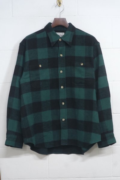 FLANNEL REGULAR COLLAR SHIRT ( TYPE-1 ) (GREEN)