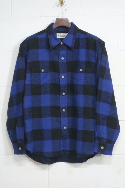 FLANNEL REGULAR COLLAR SHIRT ( TYPE-1 ) (BLUE)