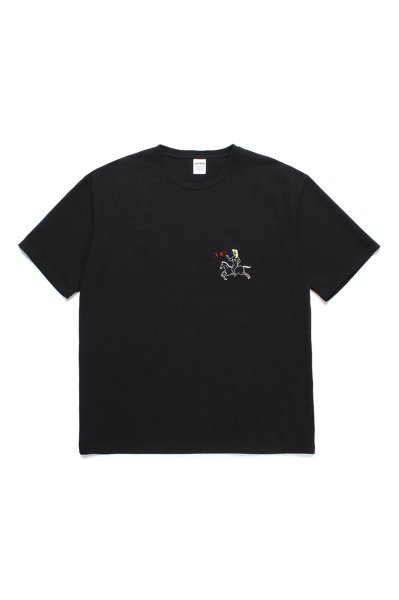 WASHED HEAVY WEIGHT CREW NECK T-SHIRT ( TYPE-2 )(BLACK)