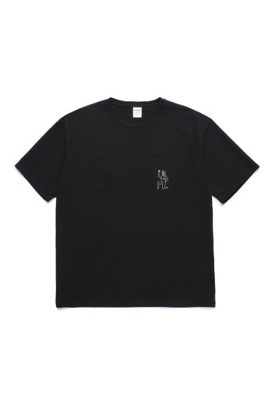 WASHED HEAVY WEIGHT CREW NECK T-SHIRT ( TYPE-3 )(BLACK)