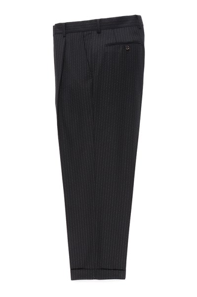 PLEATED TROUSERS (ゴールドステッチ)( TYPE-2 )(BLACK)